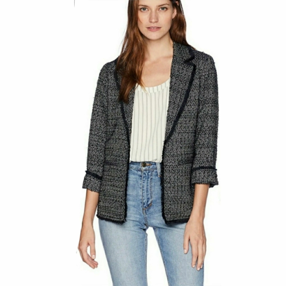 Cupcakes & Cashmere tweed black and white blazer L